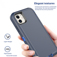 Thumbnail for iPhone 11 Pro Compatible Case Cover With Belt Clip And Shockproof Robot Armor Hard Plastic - Navy