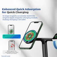 Thumbnail for 3-in-1 Wireless Magnetic Charging Bracket 20W Universal Version - Black
