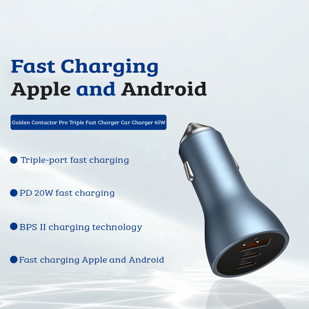 Baseus Golden Contactor Pro Triple Fast Charger Car Charger 65W U+C+C