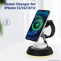Thumbnail for 2 Multi Functions Wireless Charger With LED Ambient Light-Black