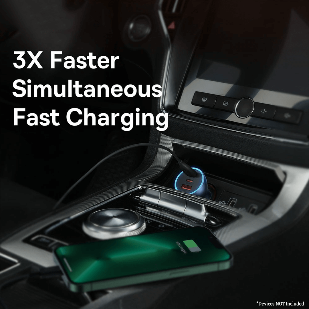 Baseus Golden Contactor Pro Triple Fast Charger Car Charger 65W U+C+C