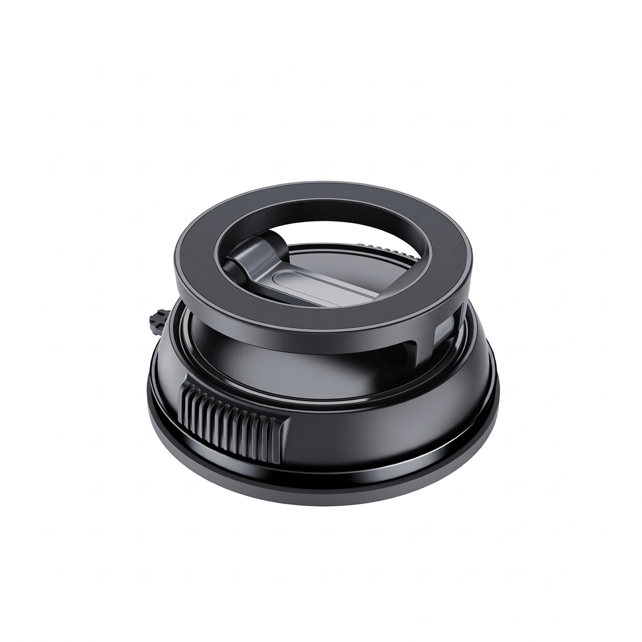 Foldable Magnetic Car Phone Mount Black — Suction Cup Holder, MagSafe Compatible, Compact Travel | Australian Stock