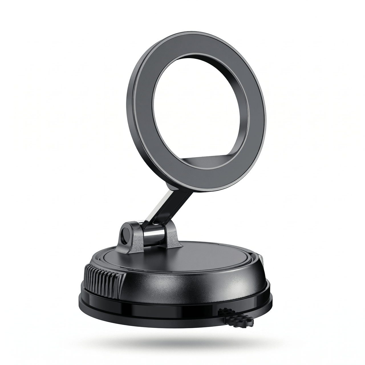 Foldable Magnetic Car Phone Mount Black — Suction Cup Holder, MagSafe Compatible, Compact Travel | Australian Stock