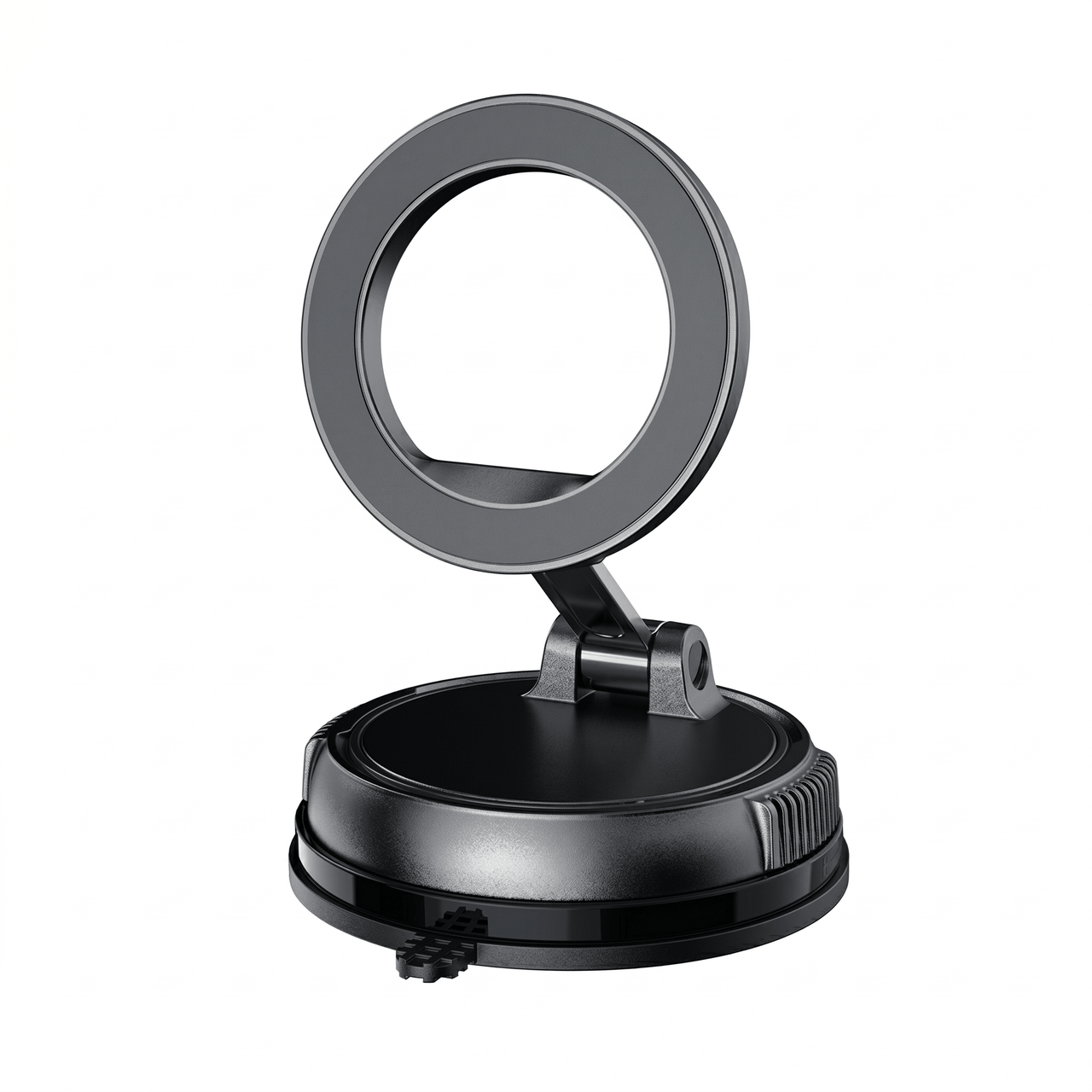 Foldable Magnetic Car Phone Mount Black — Suction Cup Holder, MagSafe Compatible, Compact Travel | Australian Stock