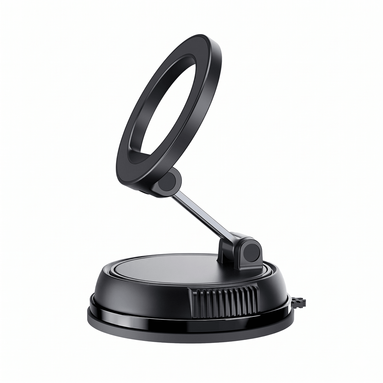 Foldable Magnetic Car Phone Mount Black — Suction Cup Holder, MagSafe Compatible, Compact Travel | Australian Stock