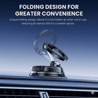 Thumbnail for Foldable Magnetic Car Phone Mount Black — Suction Cup Holder, MagSafe Compatible, Compact Travel | Australian Stock