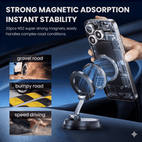 Thumbnail for Foldable Magnetic Car Phone Mount Black — Suction Cup Holder, MagSafe Compatible, Compact Travel | Australian Stock