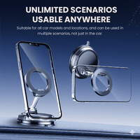 Thumbnail for Foldable Magnetic Car Phone Mount Black — Suction Cup Holder, MagSafe Compatible, Compact Travel | Australian Stock