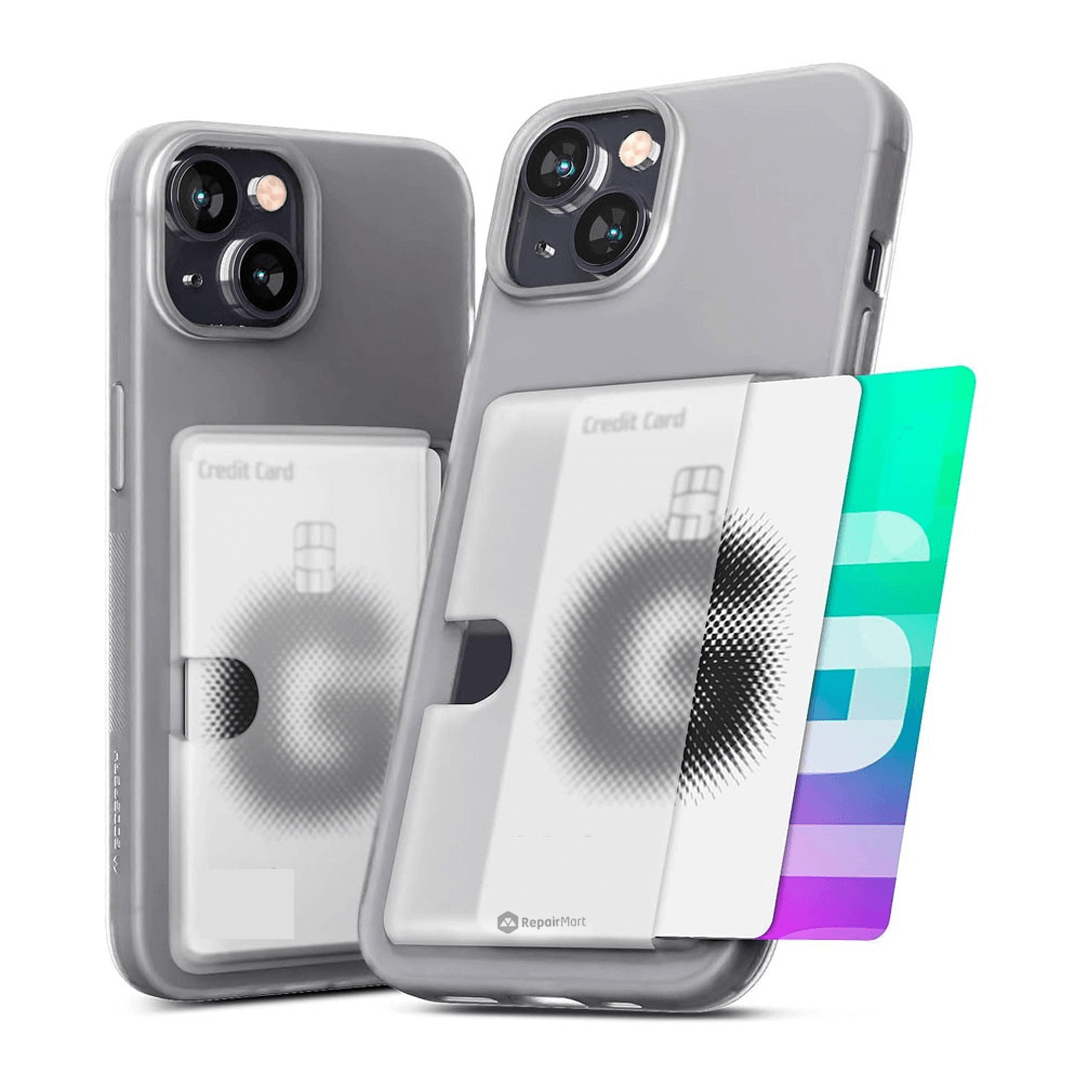 iPhone 15 Pro Compatible Case Cover With Premium Mercury Rail 2 Card - Frosted Clear