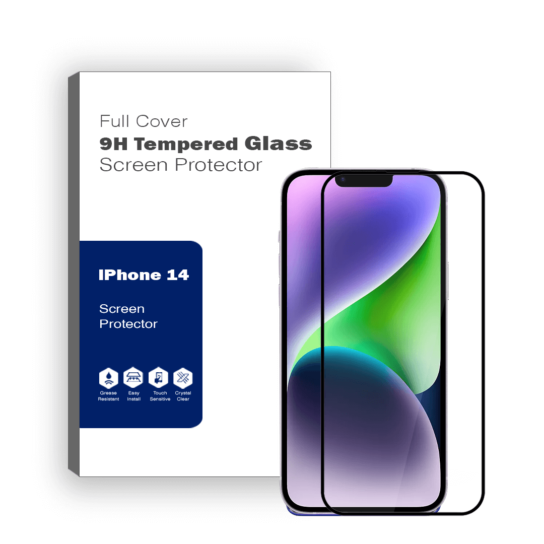 iPhone 14 Compatible Full Coverage Tempered Glass Protector