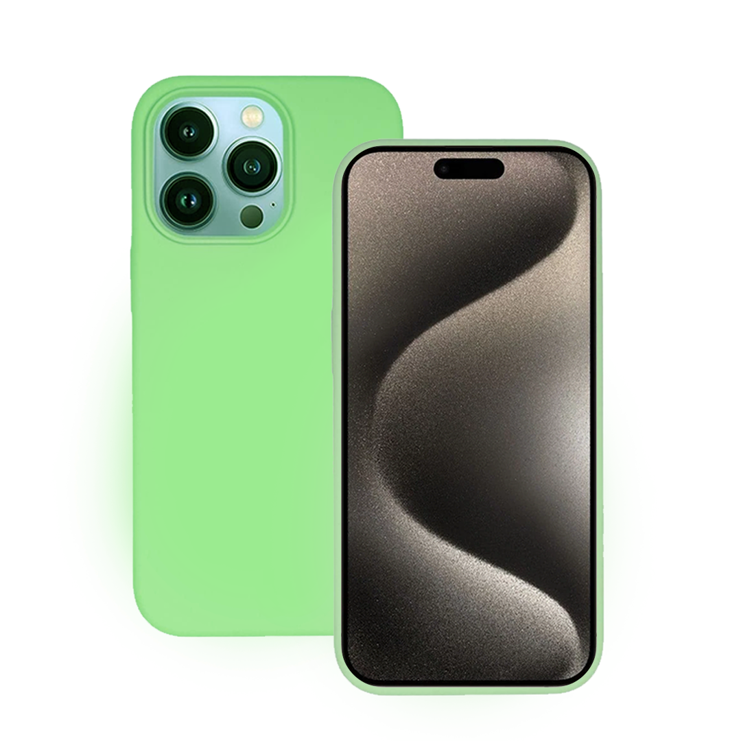 iPhone 15 Pro Liquid Silicone Case Cover - Washable, Shock-Proof, Drop-Resistant, Ultra-Soft, Scratch-Free, Durable -Green
