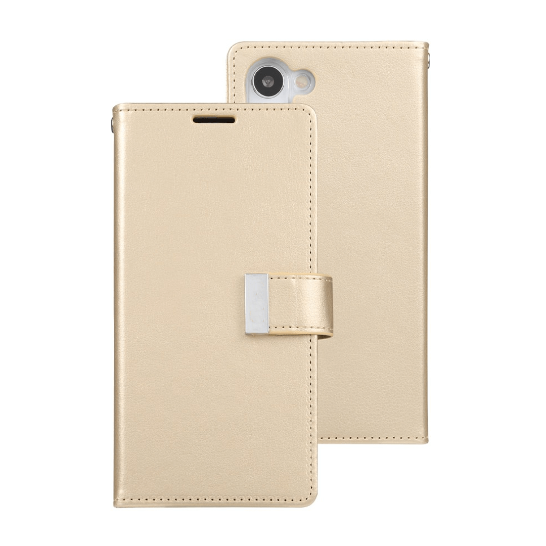 Samsung Galaxy S24 Compatible Case Cover Made Of Rich Diary - Gold