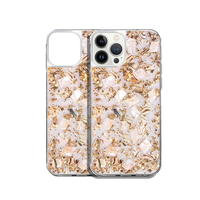 Thumbnail for iPhone 14 Plus Compatible Case Cover With Gold Foil And Dried Flower Clear Designed - Gold
