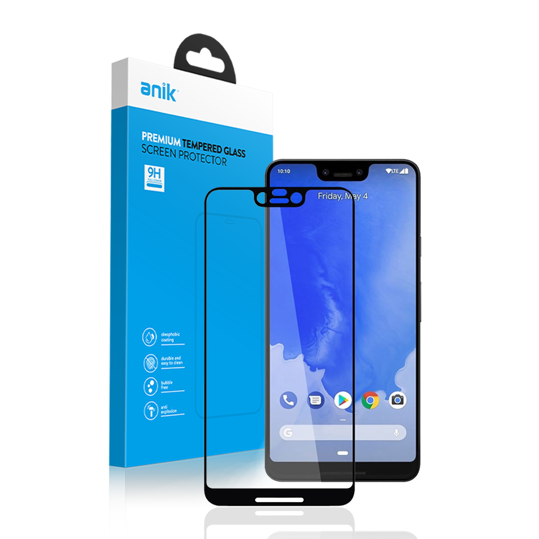 Anik Premium Full Edge Coverage High-Quality Full Faced Tempered Glass Screen Protector fit for Google Pixel 3 XL