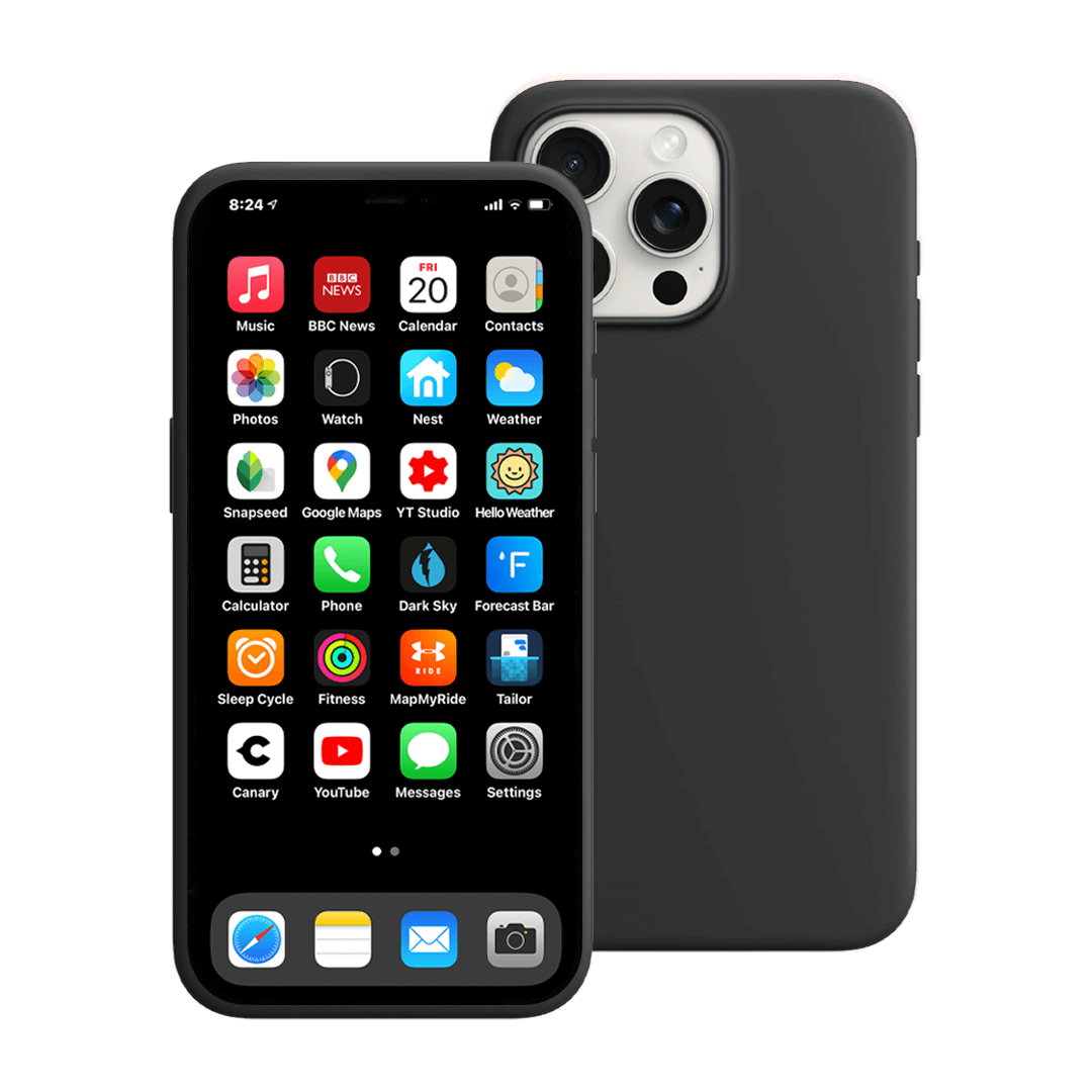 iPhone 15 Compatible Case Cover Made With Liquid Silicone - Black