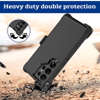 Thumbnail for Samsung Galaxy S24 Ultra Compatible Case Cover With Shockproof Robot Armor Hard Plastic And Belt Clip - Navy