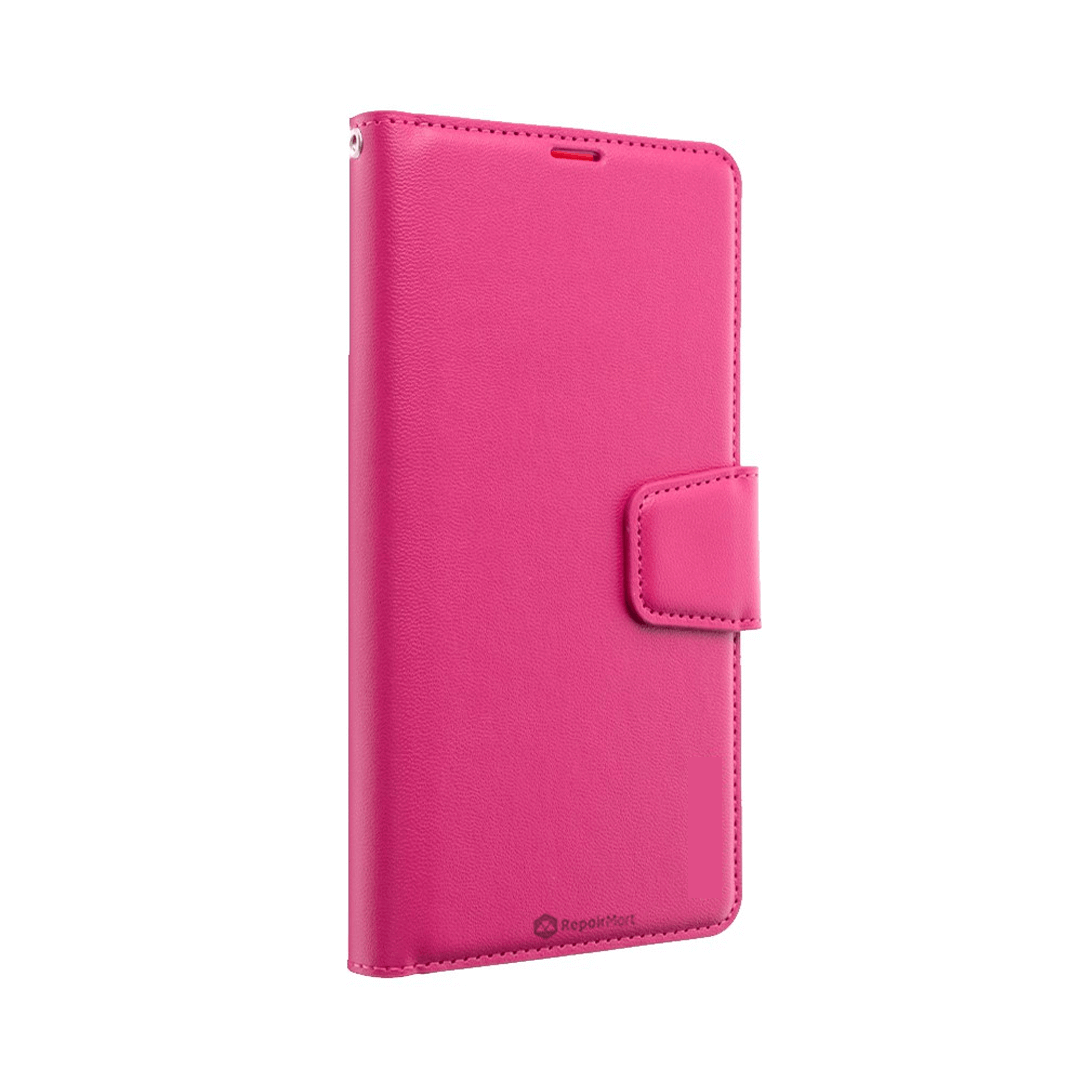 iPhone 14 Compatible Case Cover With PU Flip Leather Wallet - HotPink