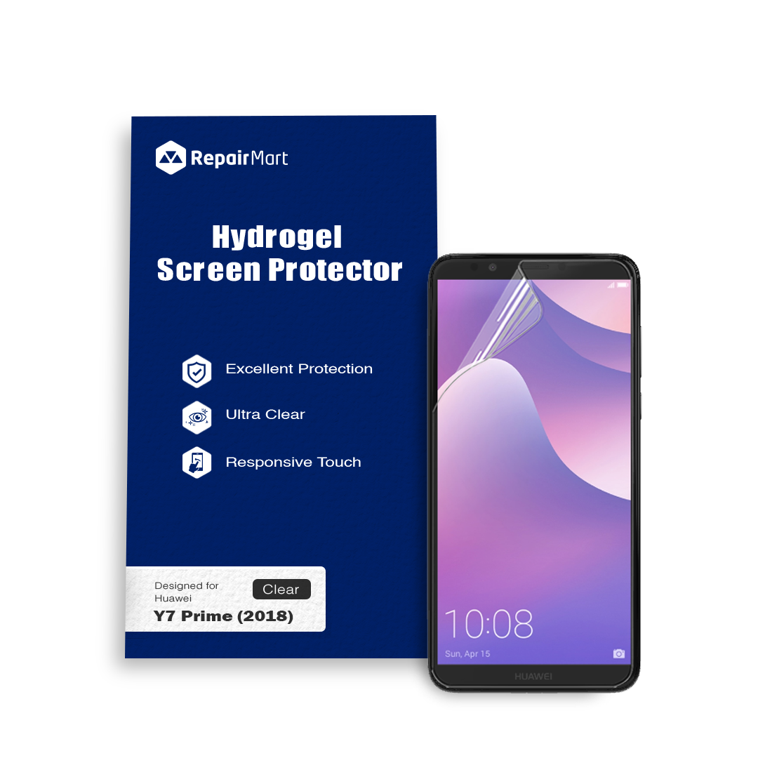 Huawei Y7 Prime (2018) Compatible Premium Hydrogel Screen Protector With Full Coverage Ultra HD