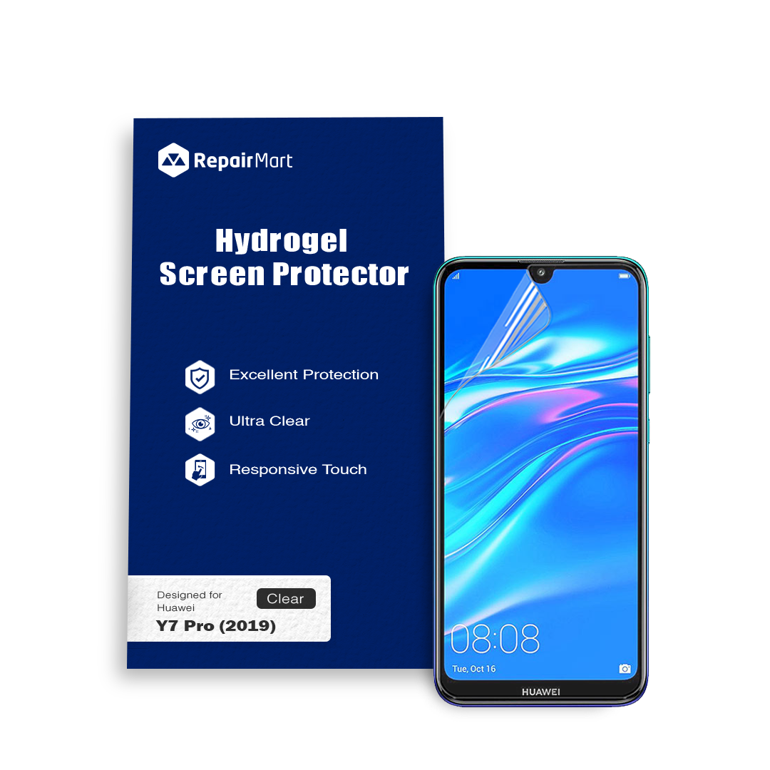 Huawei Y7 Pro (2019) Compatible Premium Hydrogel Screen Protector With Full Coverage Ultra HD