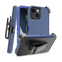 Thumbnail for iPhone 14 Plus Compatible Case Cover With Robot Armor Hard Plastic And Belt Clip - Black