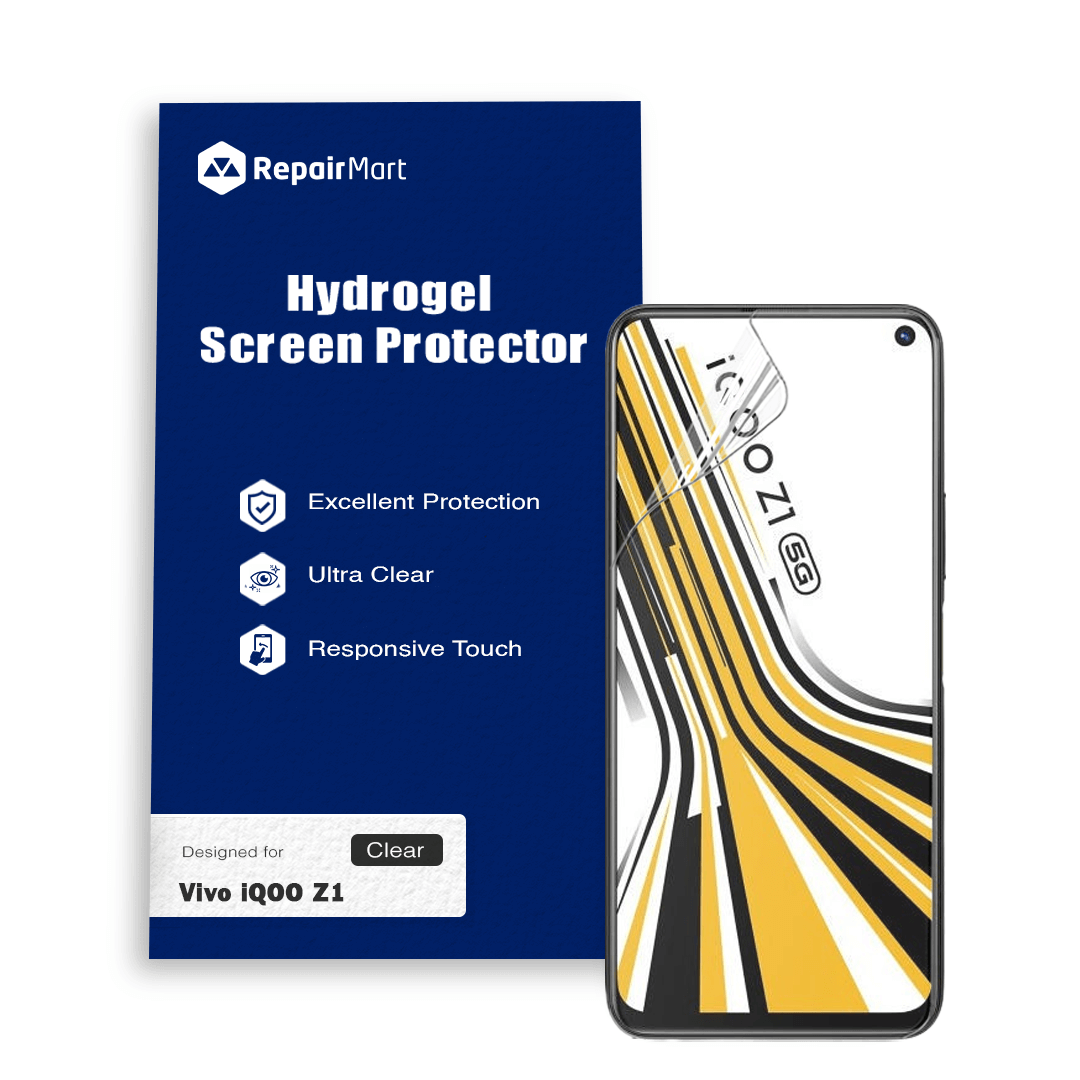 Vivo iQOO Z1 Compatible Premium Hydrogel Screen Protector With Full Coverage Ultra HD