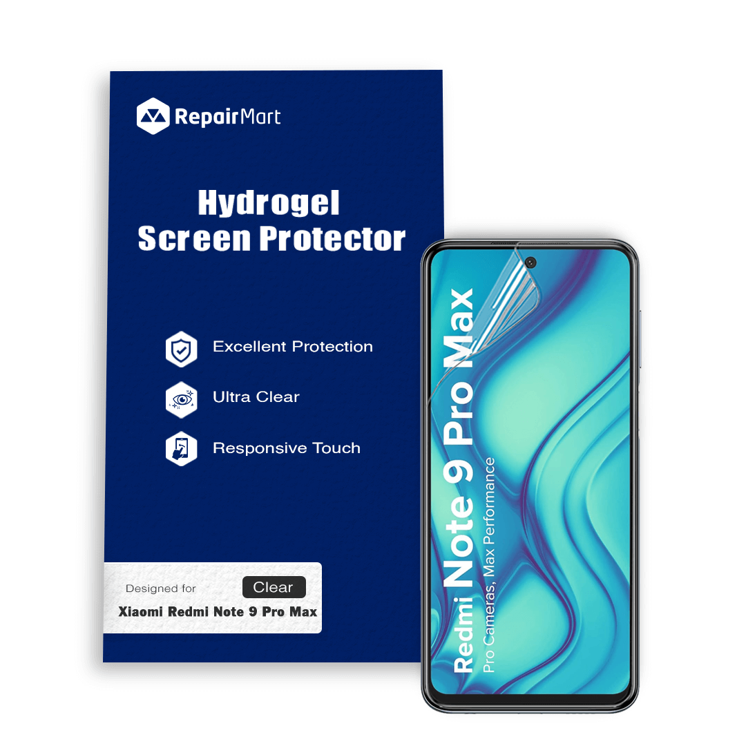 Xiaomi Redmi Note 9 Pro Max Compatible Premium Hydrogel Screen Protector With Full Coverage Ultra HD