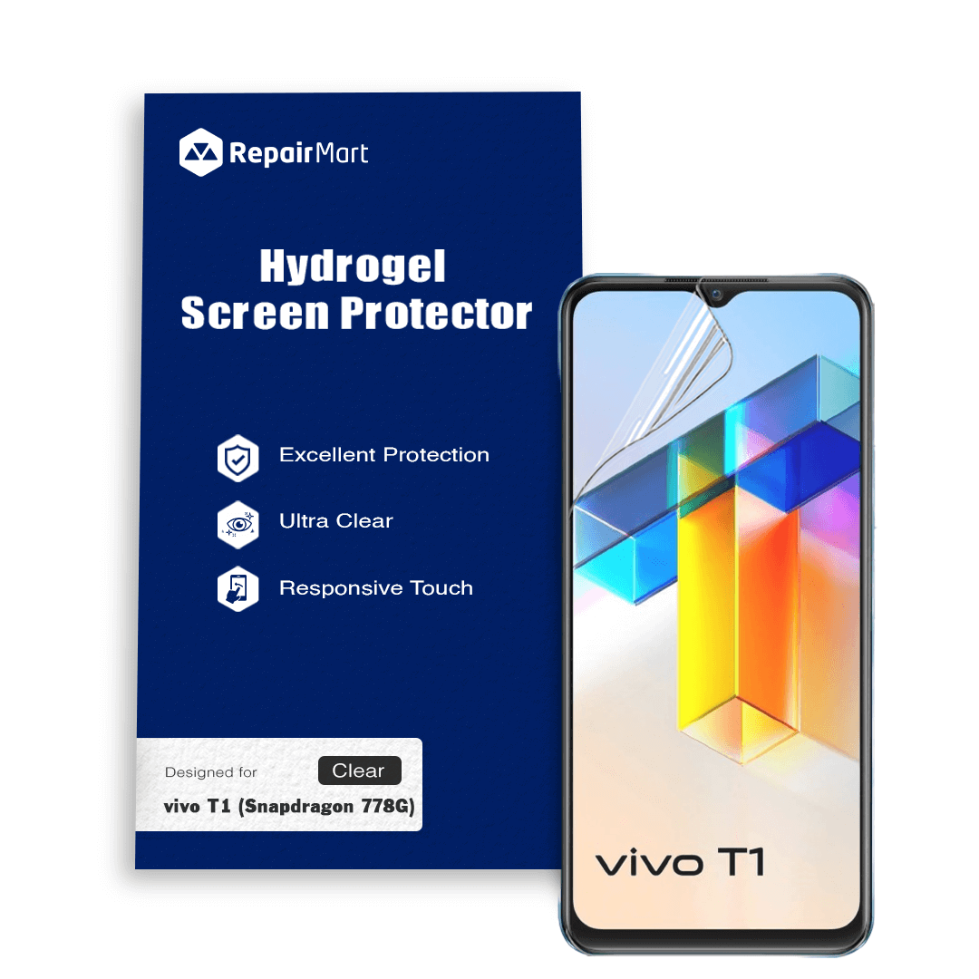 Vivo T1 (Snapdragon 778G) Compatible Premium Hydrogel Screen Protector With Full Coverage Ultra HD