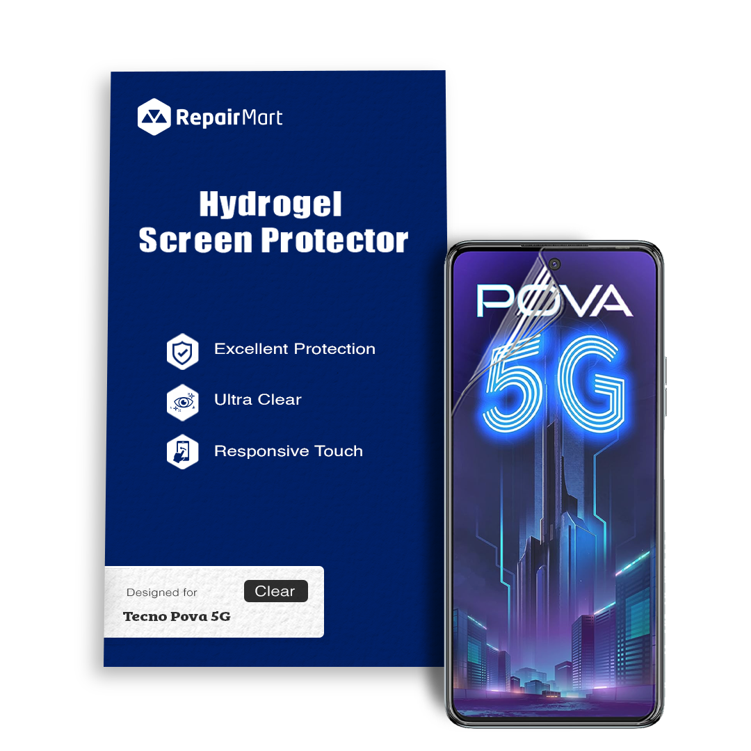 Tecno Pova 5G Compatible Premium Hydrogel Screen Protector With Full Coverage Ultra HD