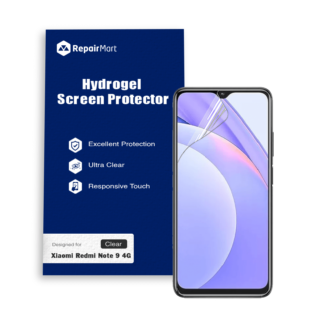 Xiaomi Redmi Note 9 4G Compatible Premium Hydrogel Screen Protector With Full Coverage Ultra HD