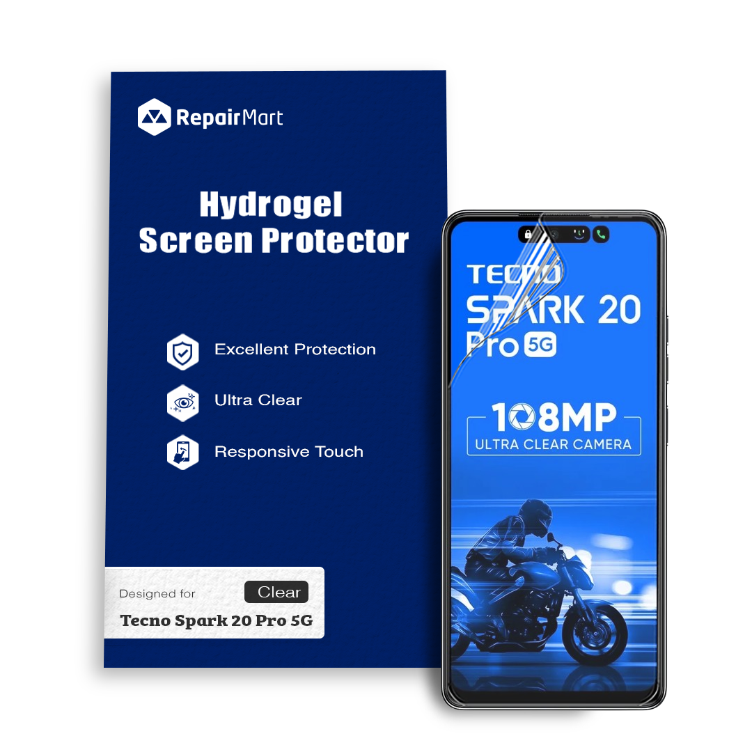 Tecno Spark 20 Pro 5G Compatible Premium Hydrogel Screen Protector With Full Coverage Ultra HD