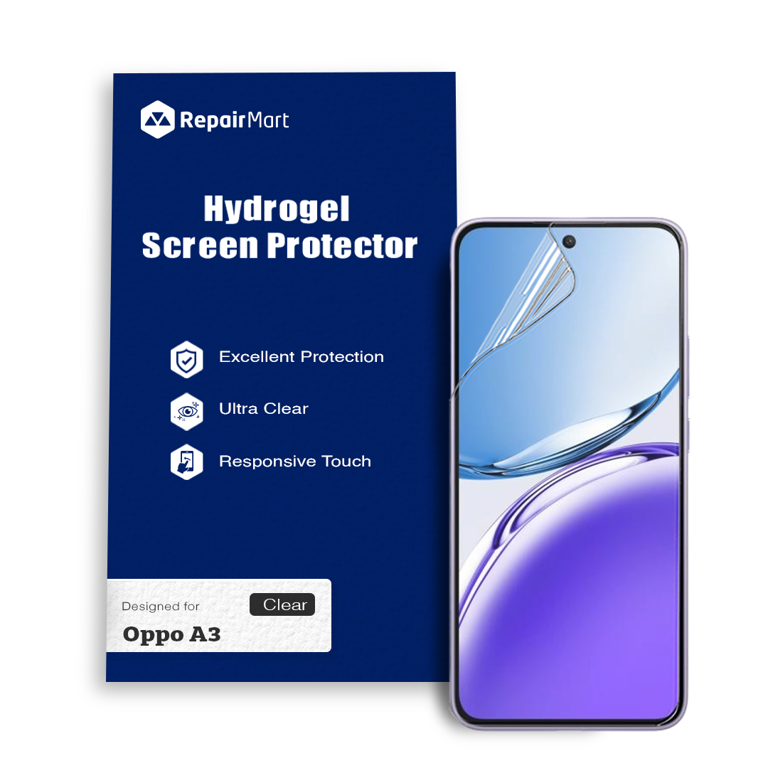 Oppo A3 Compatible Premium Hydrogel Screen Protector With Full Coverage Ultra HD