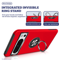 Thumbnail for Google Pixel 8 Pro Compatible Premium Magnetic Ring Holder Shockproof Case Cover - Black
