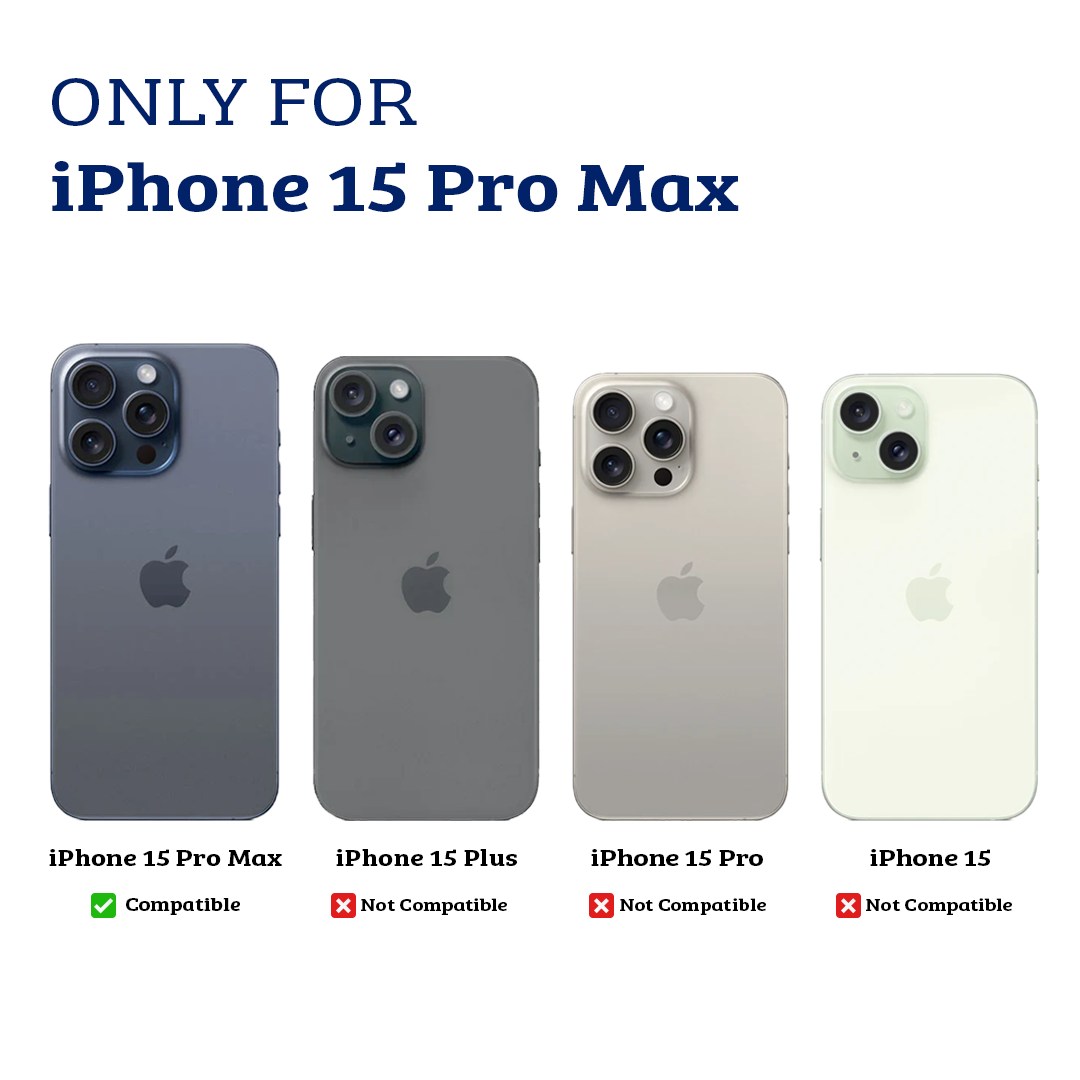 iPhone 15 Pro Max Back Camera Lens Protector - Tough HD Tempered Glass, Scratch & Shatter Resistant, Fingerprint & Stain Proof, Anti-Glare with Enhanced Clarity