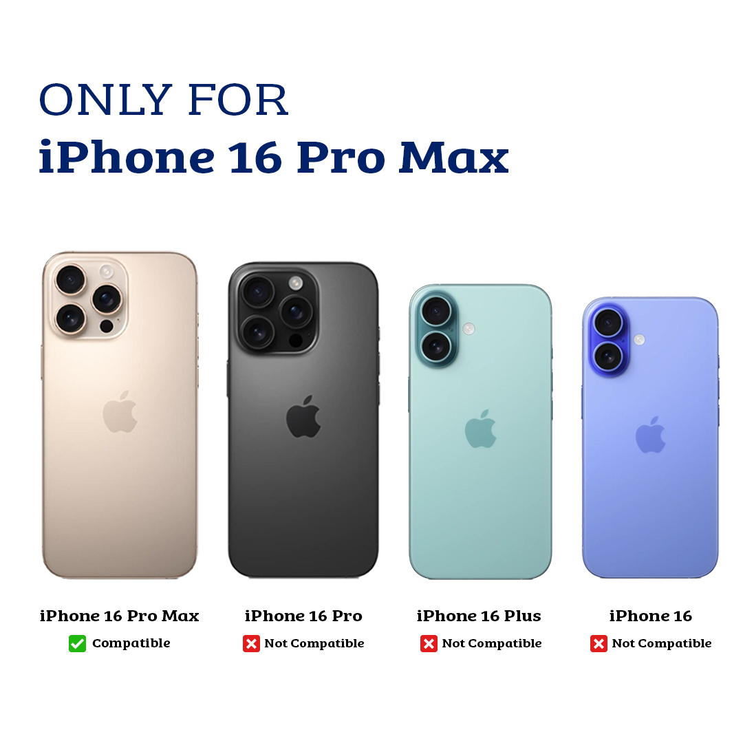 iPhone 16 Pro Max Comprehensive Protection Case Cover with Magnetic Ring Holder: Anti-Shock, Anti-Falling- Navy