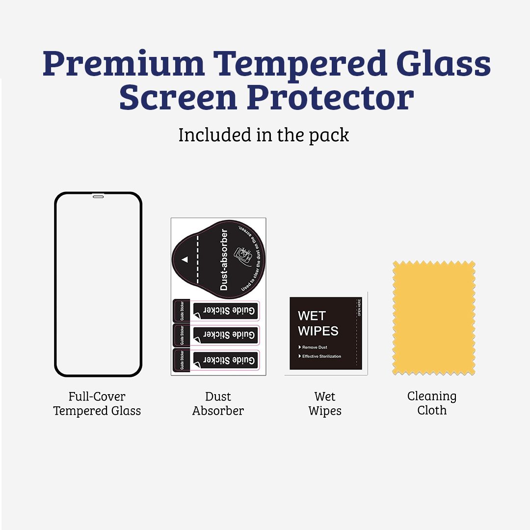 iPhone 14 Compatible Full Coverage Tempered Glass Protector