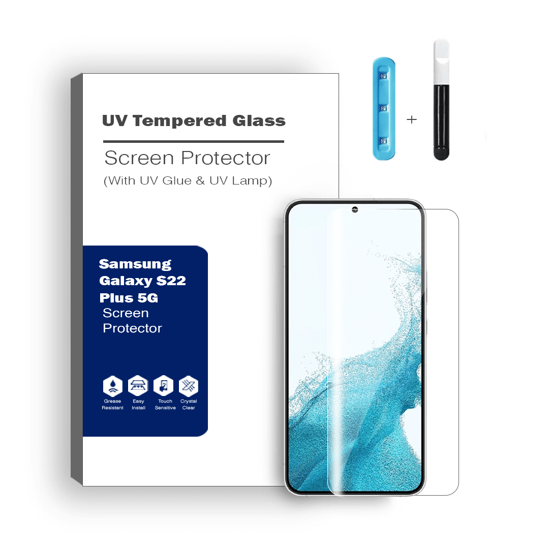 Advanced UV Liquid Glue 9H Tempered Glass Screen Protector for Samsung Galaxy S22 Plus  5G- Ultimate Guard, Screen Armor, Bubble-Free Installation