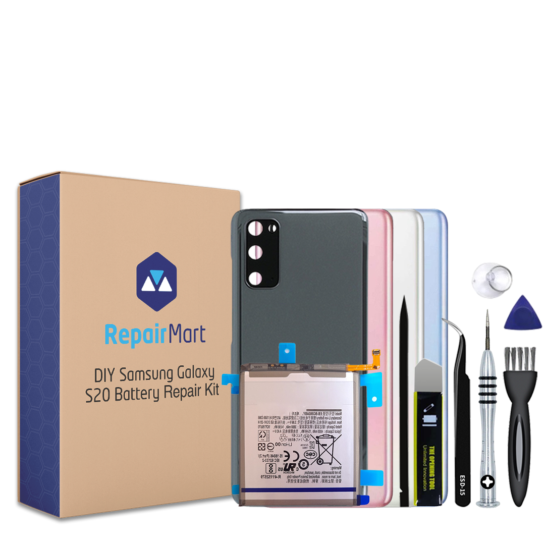 Samsung Galaxy S20 Compatible Battery & Back Cover Lens Installed Replacement DIY Repair Tools Kit