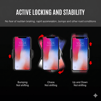 Thumbnail for 15W Wireless Charging Car Phone Mount Black — Fast Qi Charger, Auto-Clamp Holder, Ambient Light | Australian Stock