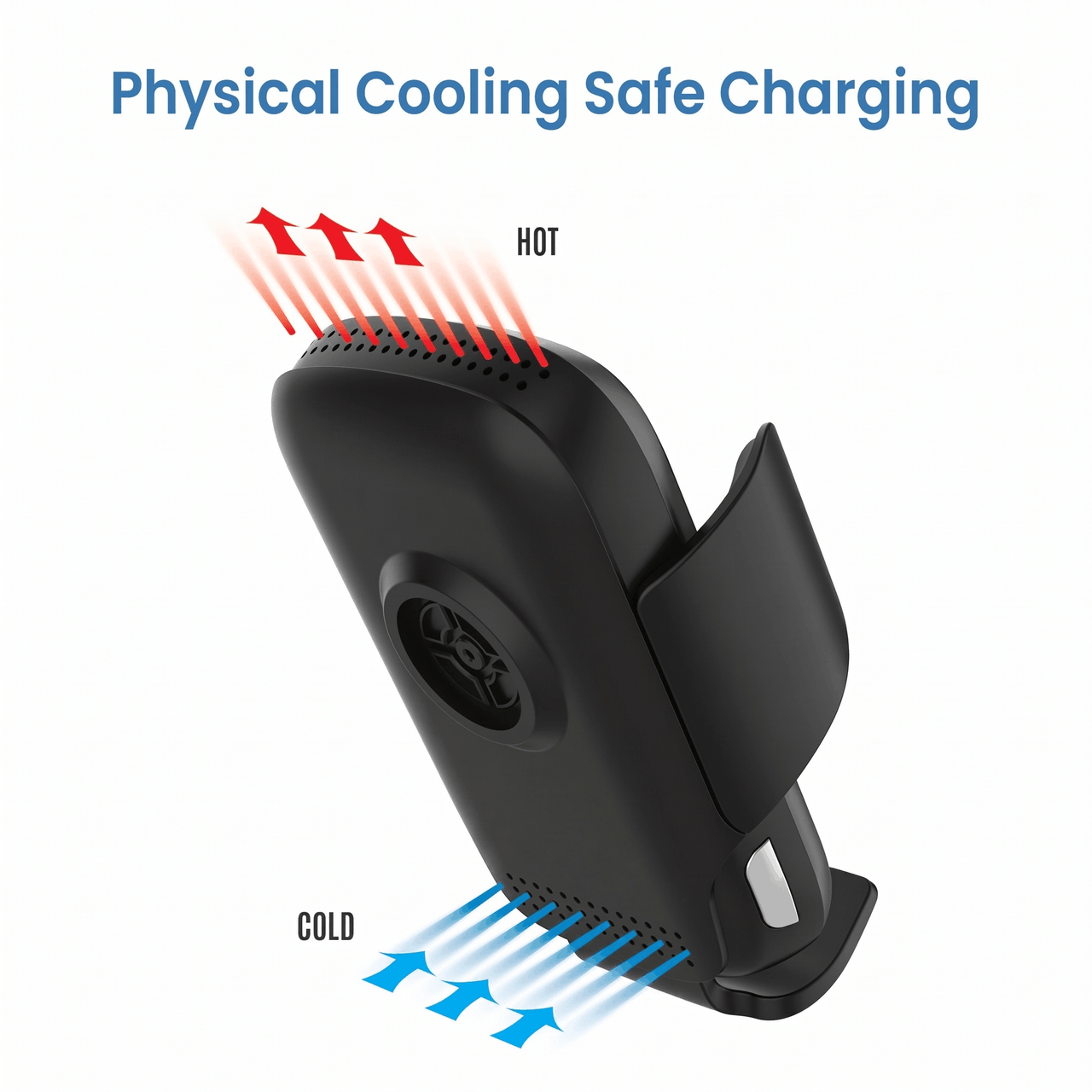 15W Wireless Charging Car Phone Mount Black — Fast Qi Charger, Auto-Clamp Holder, Ambient Light | Australian Stock