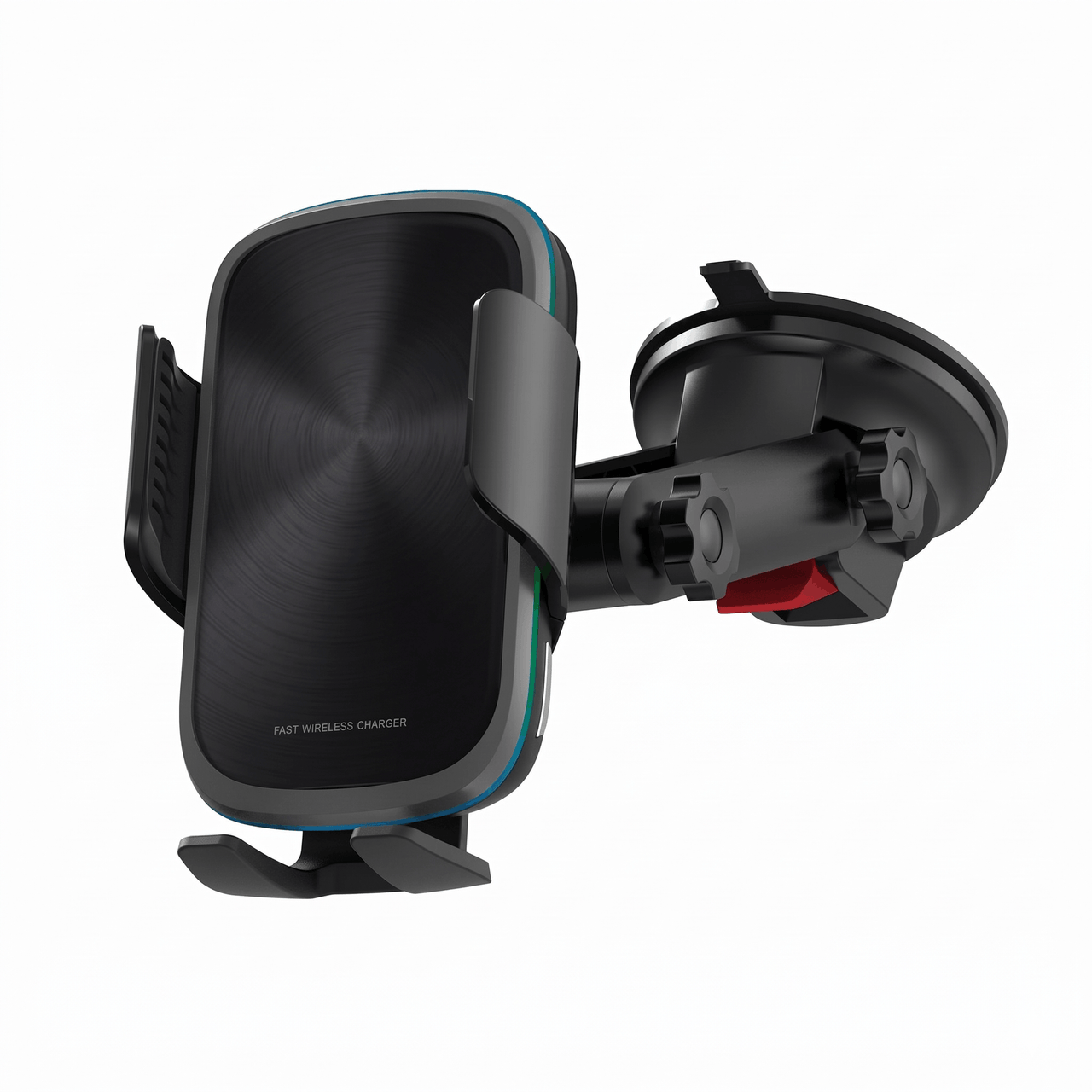 15W Wireless Charging Car Phone Mount Black — Fast Qi Charger, Auto-Clamp Holder, Ambient Light | Australian Stock