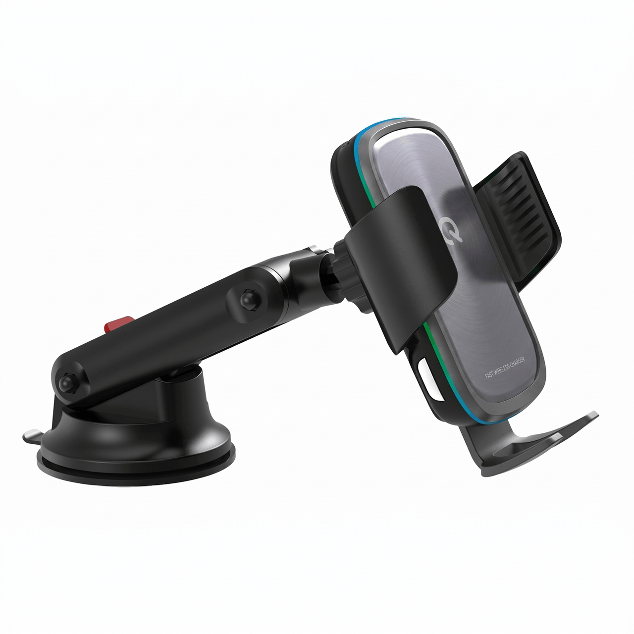 15W Wireless Charging Car Phone Mount Black — Fast Qi Charger, Auto-Clamp Holder, Ambient Light | Australian Stock
