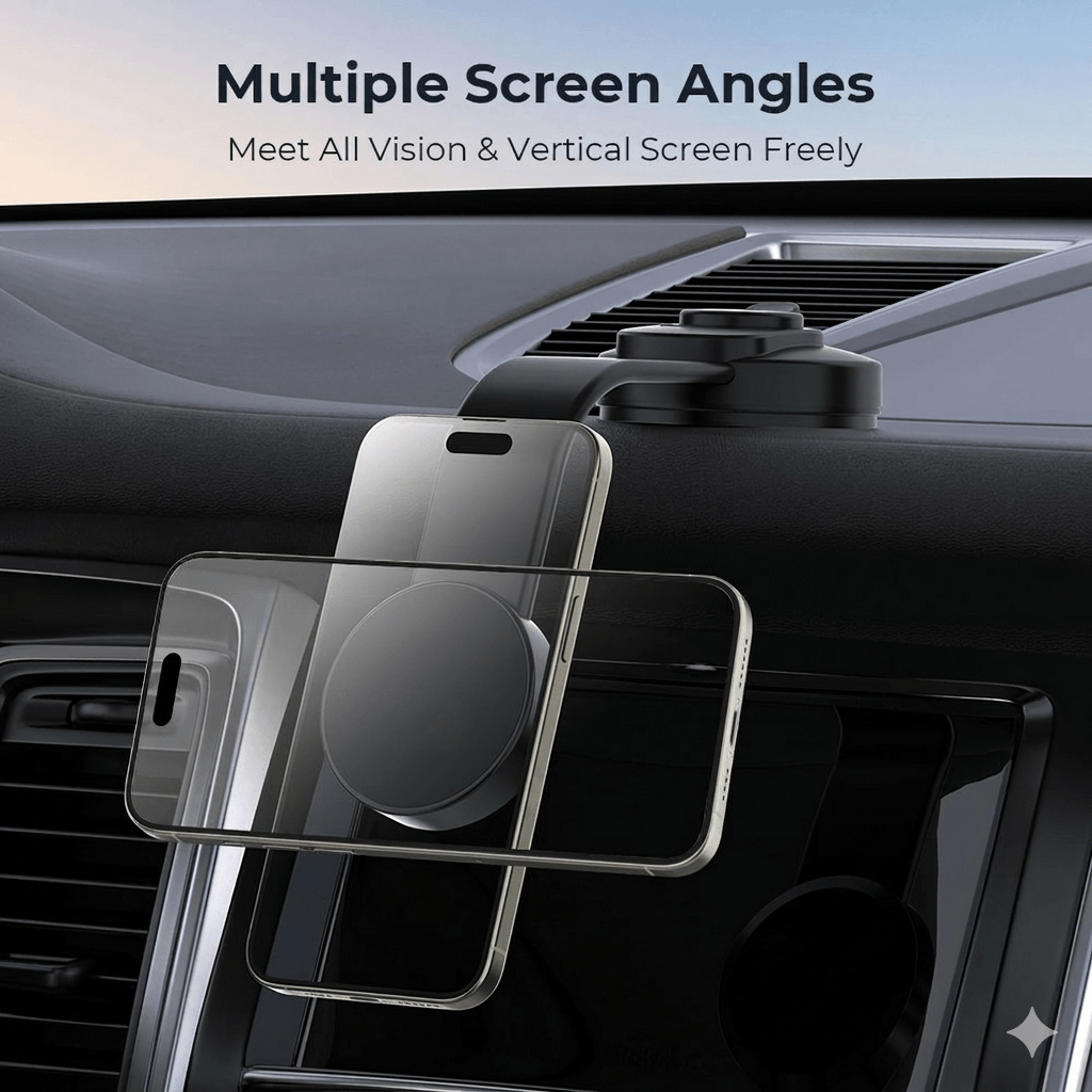 Magnetic Phone Holder Black — Compact Car Mount, MagSafe Compatible, Universal Fit Air Vent Holder | Australian Stock