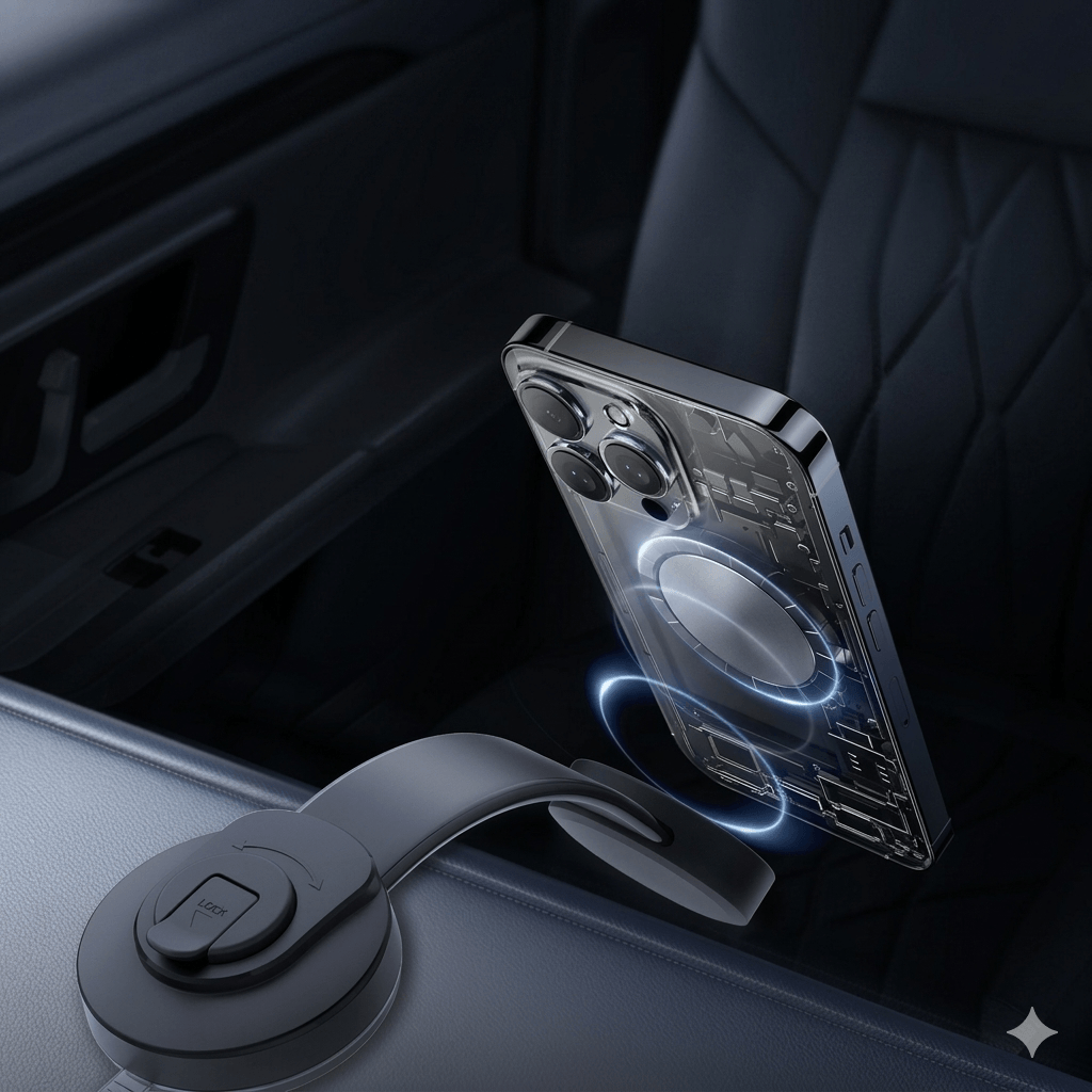 Magnetic Phone Holder Black — Compact Car Mount, MagSafe Compatible, Universal Fit Air Vent Holder | Australian Stock