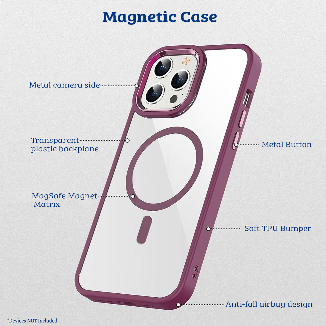 iPhone 11 Compatible Case Cover With Metal Camera Lens Protection And Compatible With MagSafe Technology  - Pink