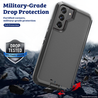 Thumbnail for Samsung Galaxy S22 Plus Compatible Case Cover With Shockproof Robot Armor Hard Plastic And Belt Clip - Navy