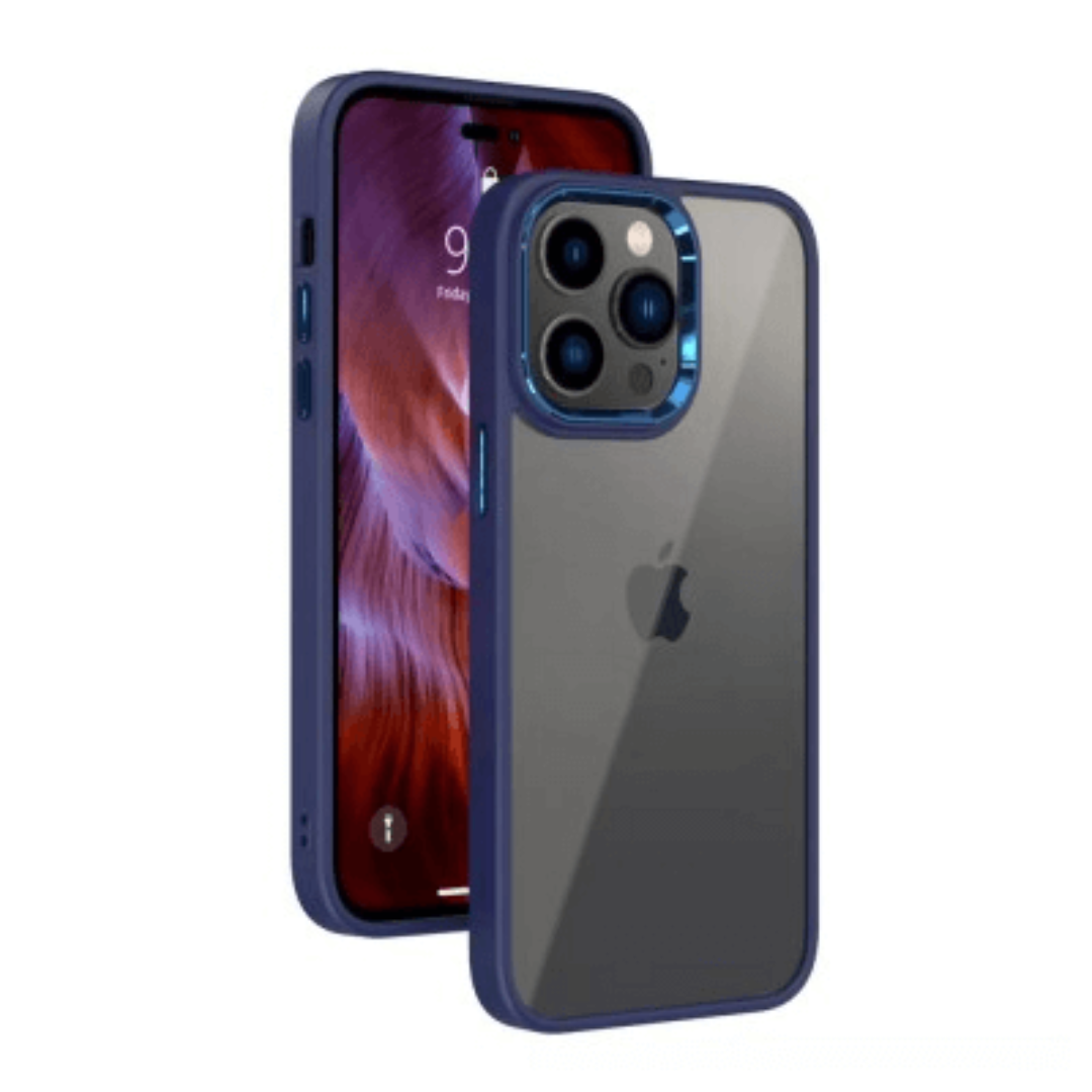 iPhone 14 Pro Compatible Case Cover With Shockproof Metal Camera Lens And Protection - Navy