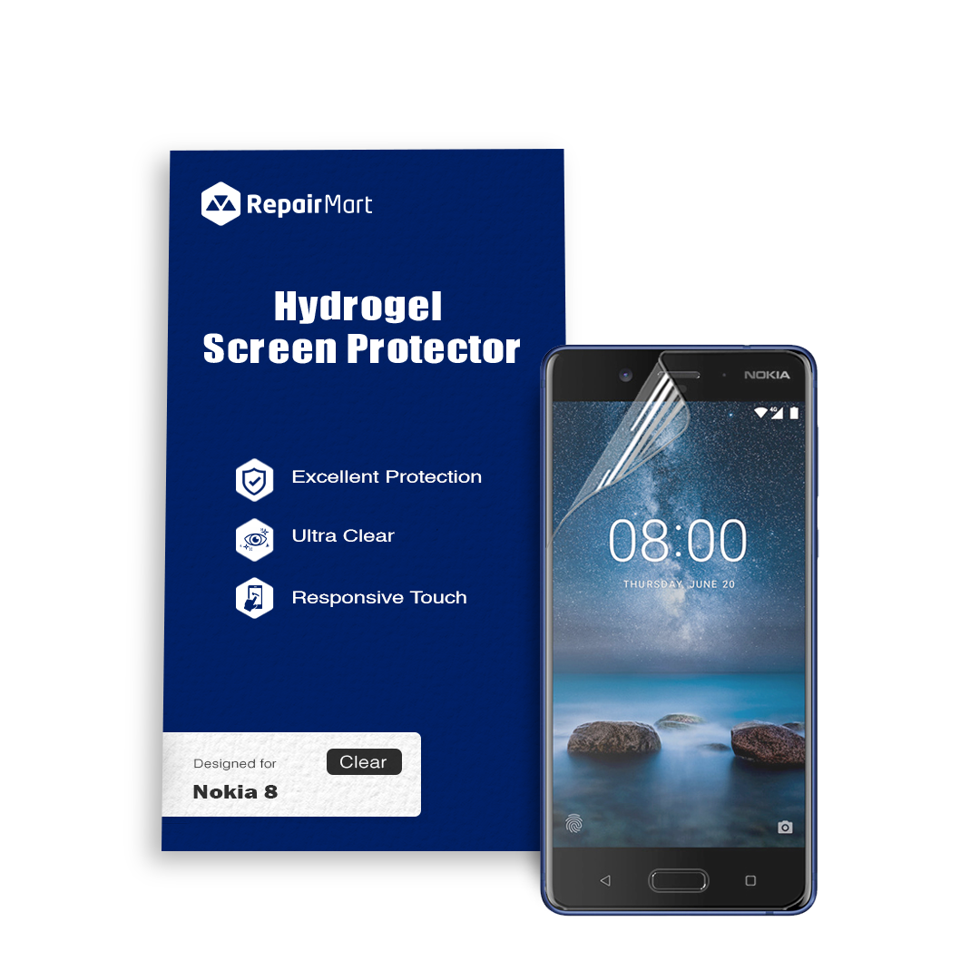 Nokia 8 Compatible Premium Hydrogel Screen Protector With Full Coverage Ultra HD