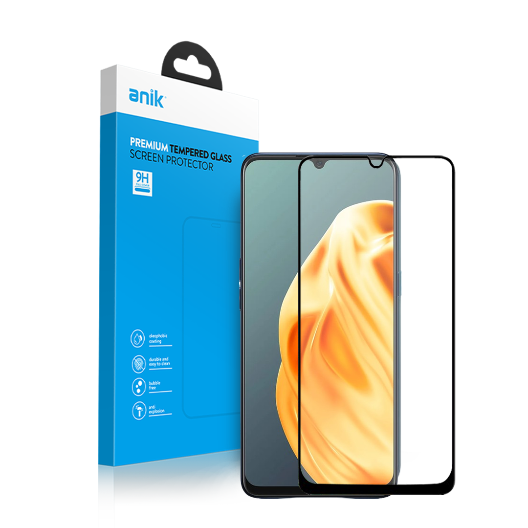 Anik Premium Full Edge Coverage High-Quality Full Faced Tempered Glass Screen Protector fit for Oppo A91