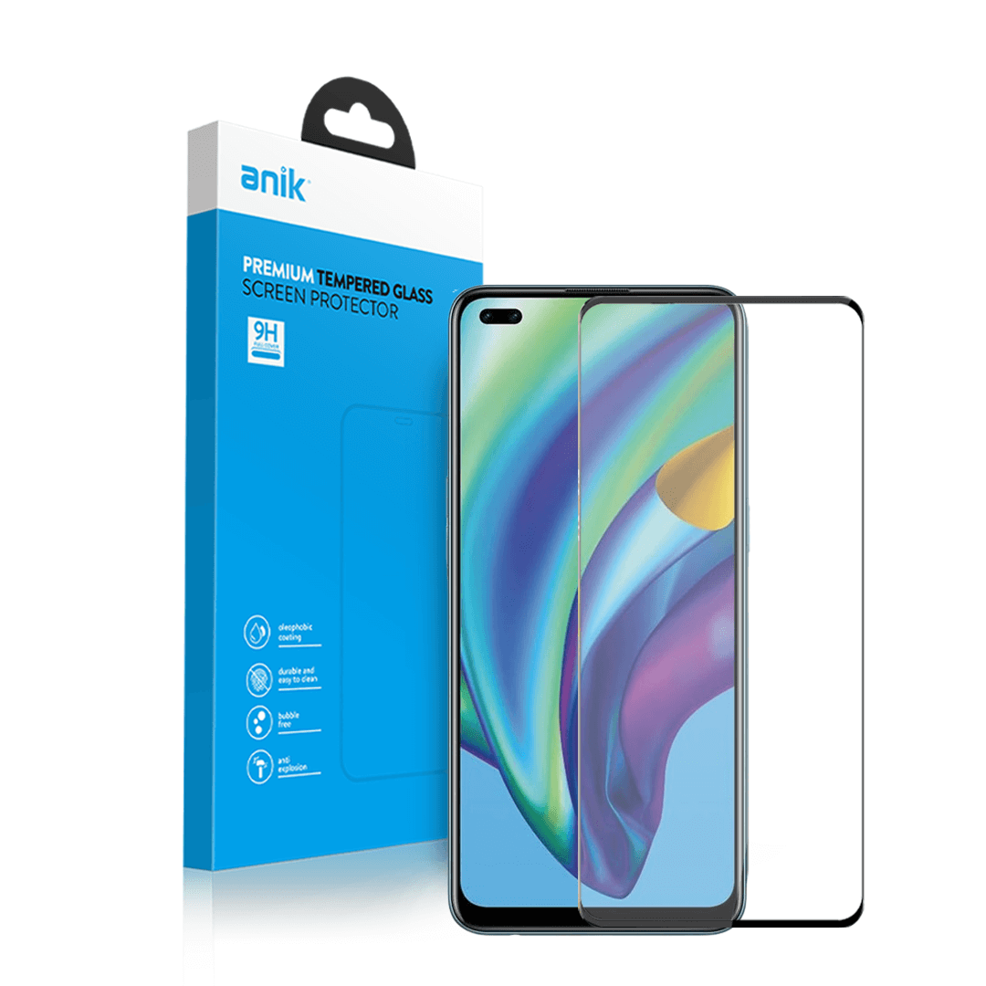 Anik Premium Full Edge Coverage High-Quality Full Faced Tempered Glass Screen Protector fit for Oppo A93