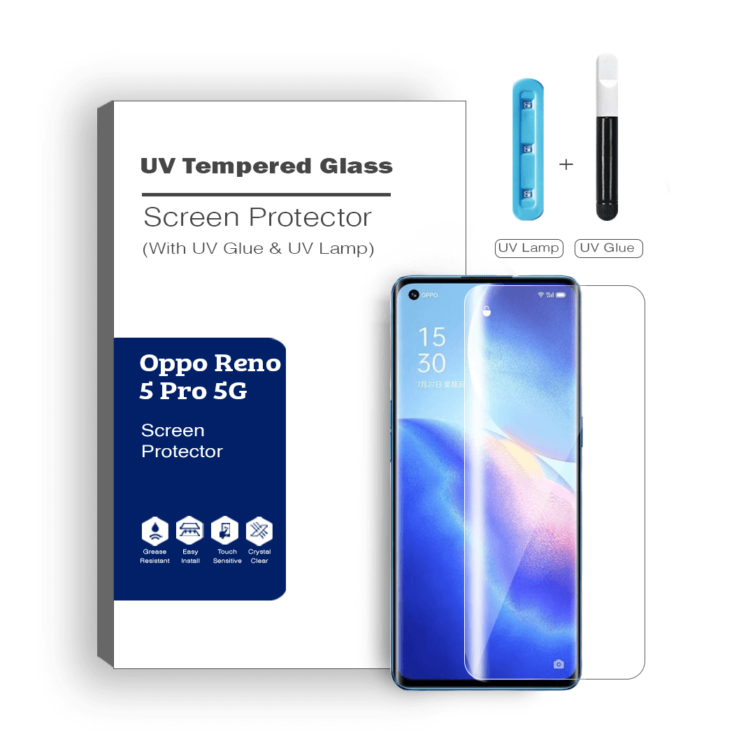 Advance Liquid UV Full Cover Curved Tempered Glass Screen Protector Fit For Oppo Reno5 Pro 5G